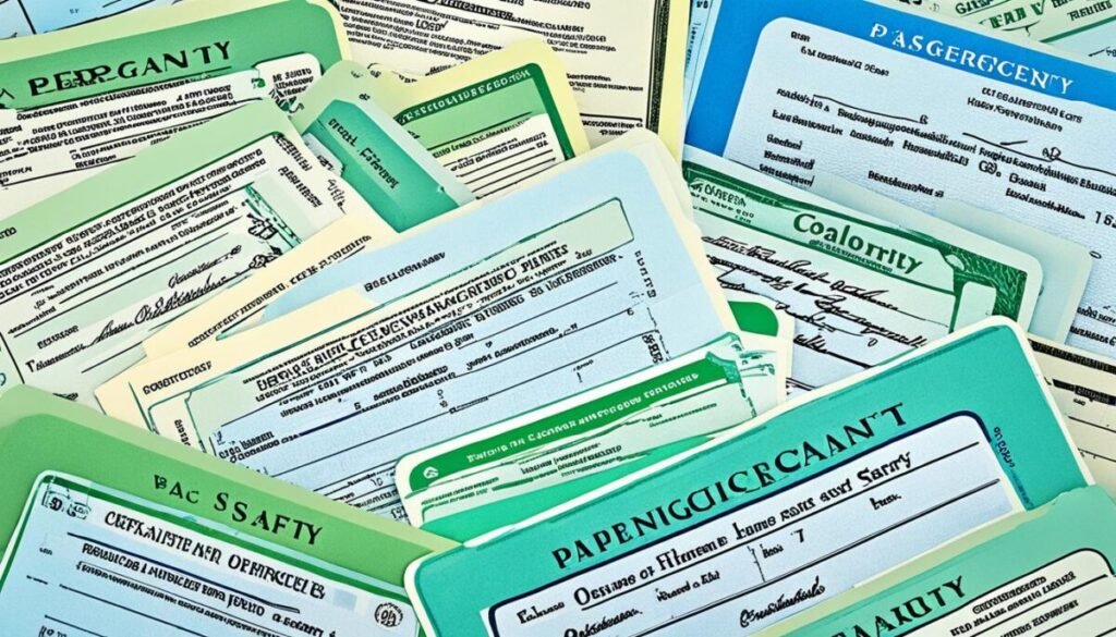 Important identification documents for emergency kit